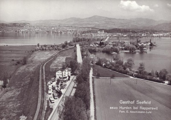 Gasthof Seefeld, Hurden bei Rapperswil - Flugaufnahmen Vorderseite