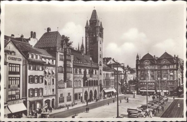 Basel - Marktplatz mit Rathaus  Vorderseite