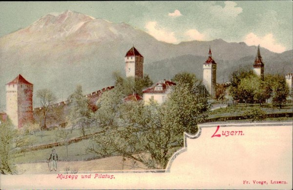 Luzern. Musegg und Pilatus Vorderseite