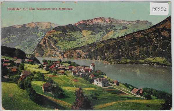 Obstalden mit dem Wallensee u. Mattstock