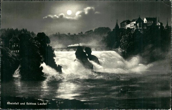 Rheinfall und Schloss Laufen Vorderseite