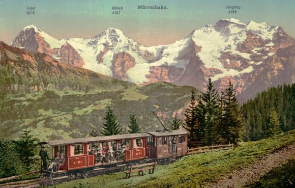Mürrenbahn mit Eiger, Mönch und Jungfrau Vorderseite