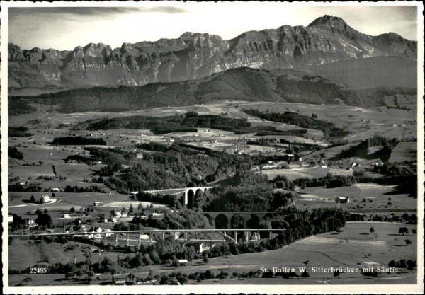 St. Gallen Sitterbrücken mit Säntis Vorderseite