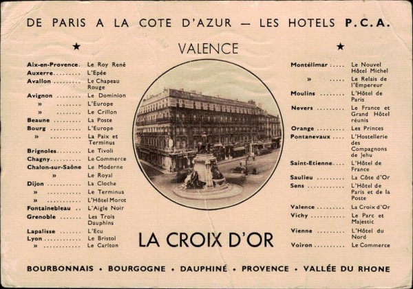 La Croix d'or, Valence Vorderseite
