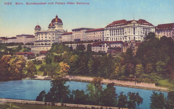 Bern - Bundespalast und Palace Hôtel Bellevue