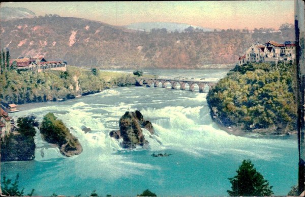 Rheinfall und Schloss Laufen Vorderseite