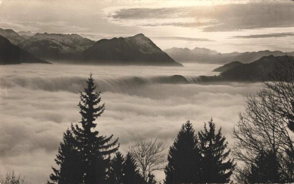 Blick vom Rigi auf Nebelmeer und Stanserhorn Vorderseite