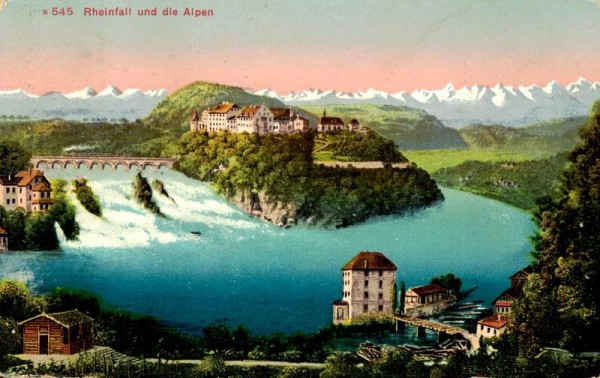Rheinfall und die Alpen Vorderseite