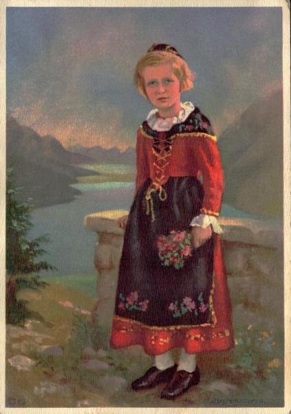 Mädchen in Tracht Vorderseite