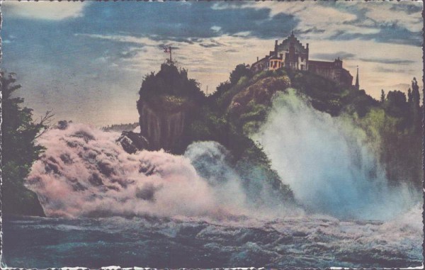 Rheinfall und Schloss Laufen Vorderseite