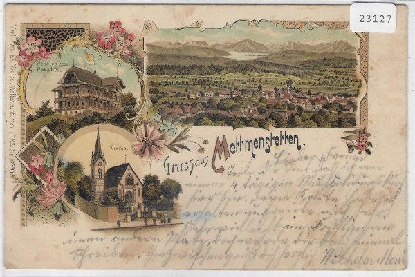 Gruss aus Mettmenstetten - Litho 1899