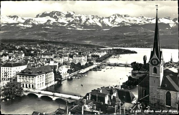 Zürich und die Alpen Vorderseite