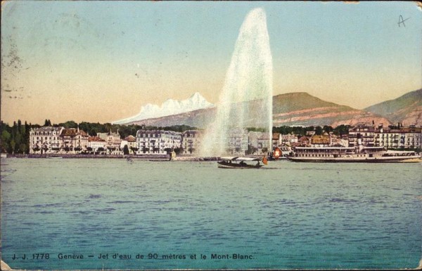 Genève - jet d'eau de 90 mètres et le Mont - Blanc Vorderseite