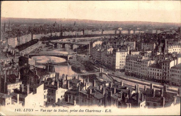Lyon - Vue sur la Saone, prise des Chartreux Vorderseite