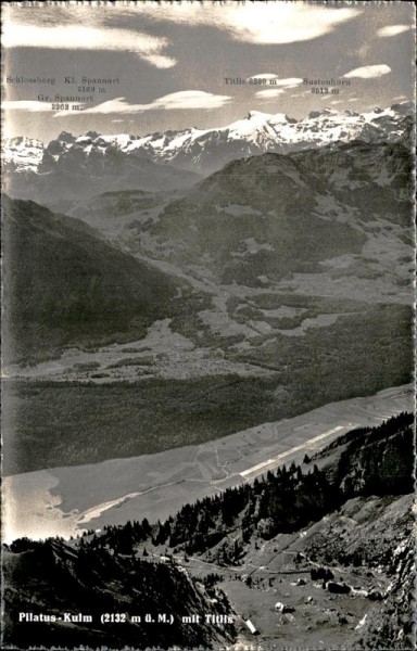 Pilatus-Kulm mit Titlis (2132 m) Vorderseite