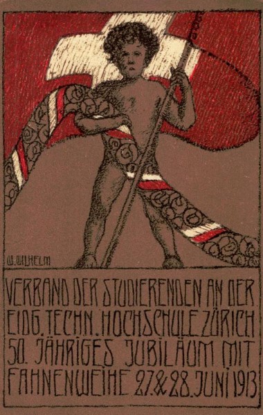 50 Jähriges Jubiläum der Eidg. Techn. Hochschule Zürich um 1913 Vorderseite