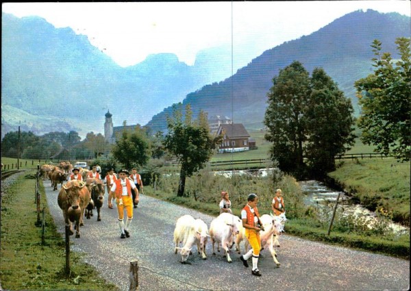 Alpfahrt in der Ostschweiz Vorderseite