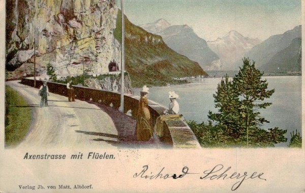 Axenstrasse mit Flüelen Vorderseite