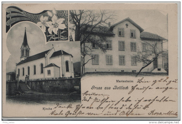 Bettlach, Gruss aus - Kirche, Marienheim