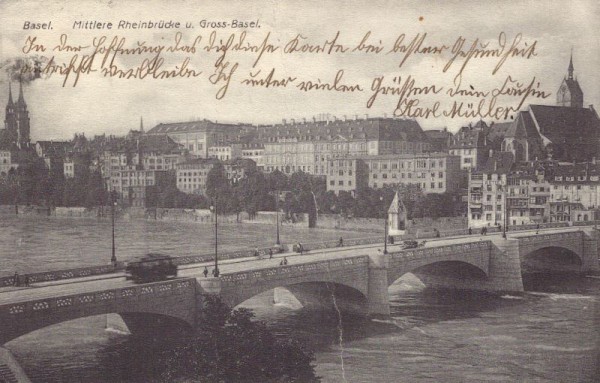 Basel (Rheinbrücke, Gross-Basel.)