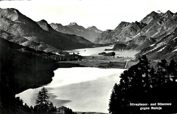 Silvaplanersee und Silsersee gegen Maloja Vorderseite