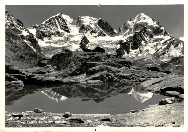 Die Berninagruppe, von Fuorcla Surlej aus gesehen Vorderseite