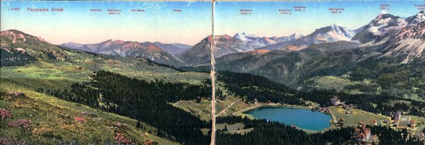 Panorama Arosa. 5-fach Postkarte