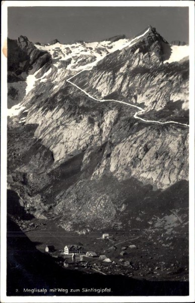 Meglisalp, Weg zum Säntis Vorderseite