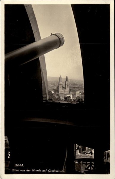 Blick von der Urania auf Grossmünster (Zürich) Vorderseite
