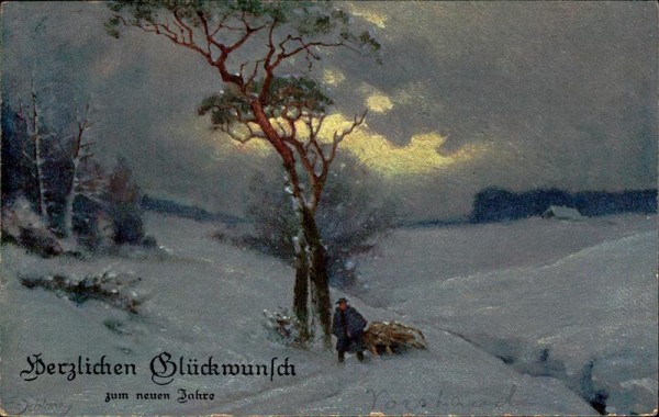Herzlichen Glückwunsch zum neuen Jahre. Vorderseite