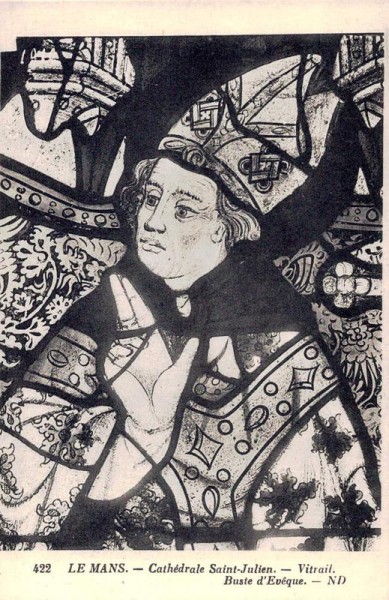 Le Mans. - Cathédrale Saint - Julien. - Vitrail. Buste d'Eveque. - ND Vorderseite