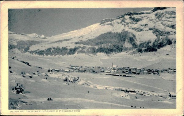 Flims mit Tschingelhörner und Flimserstein Vorderseite