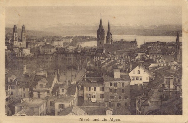 Zürich und die Alpen