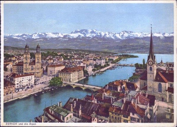 Zürich und die Alpen