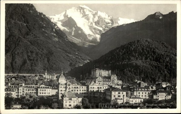 Interlaken und die Jungfrau (4167 m) Vorderseite