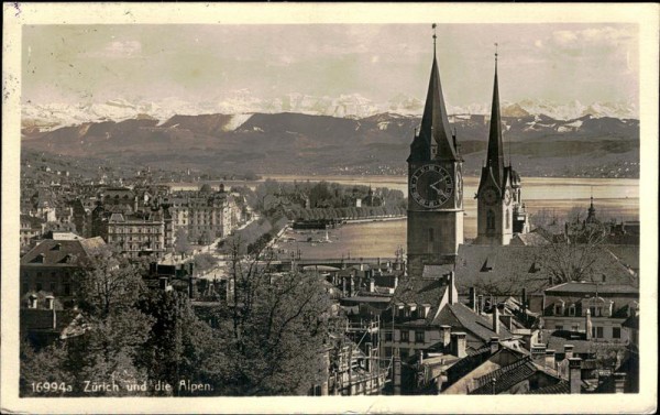 Zürich und die Alpen. Vorderseite