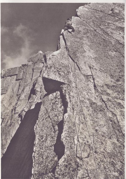 Schlüsselstelle am Salbitschyn- Südgrat, Salbithütte Lindenberg Vorderseite