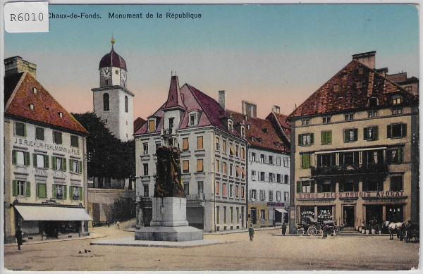La Chaux-de-Fonds - Monument de la Republique - Kutschen - Litho