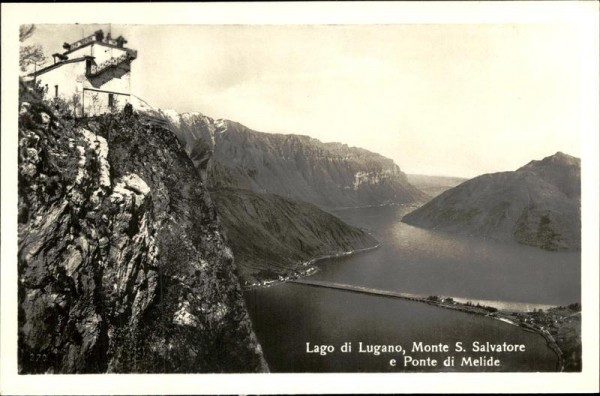 Lago di Lugano - Monte S. Salvatore (912 m) Ponte di Melide Vorderseite