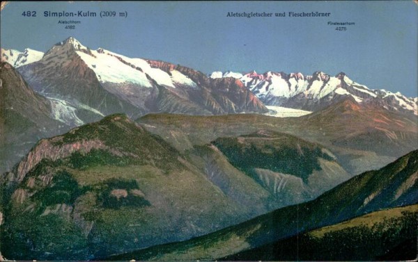 Simplon-Kulm Aletschgletscher und Fiescherhörner Vorderseite