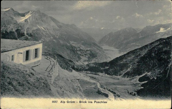 Alp Grüm - Blick ins Puschlav Vorderseite