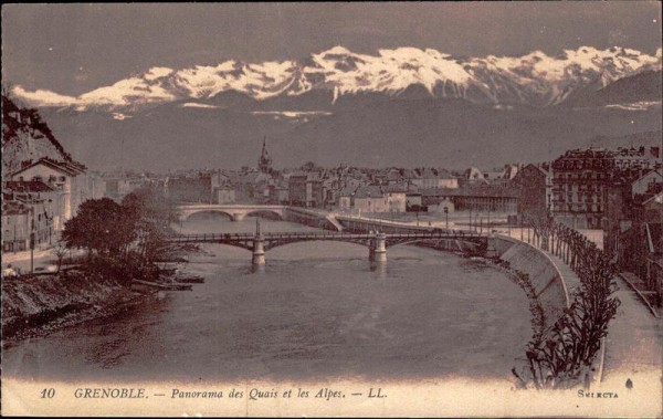 Grenoble - Panorama des Quais et les Alpes Vorderseite