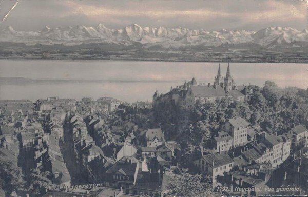 Neuchâtel. Vue générale. 1934 Vorderseite