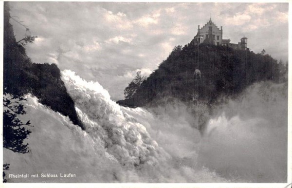 Rheinfall mit Schloss Laufen. 1938 Vorderseite