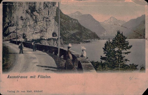 Axenstrasse mit Flüelen Vorderseite