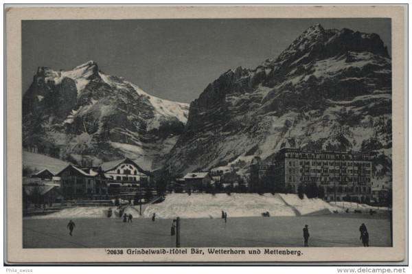 Grindelwald - Hotel Bär - Wetterhorn und Mettenberg im Winter/hiver