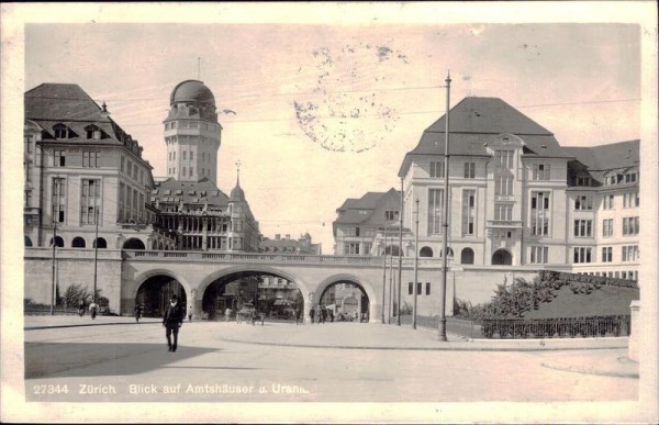 Zürich, Blick auf Amtshäuser  Vorderseite