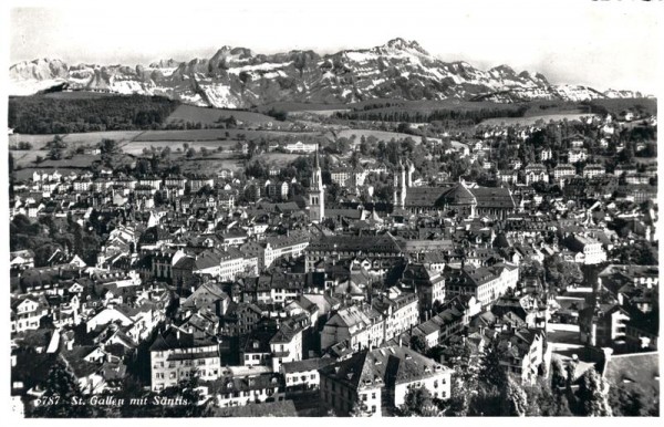 St. Gallen mit Säntris Vorderseite