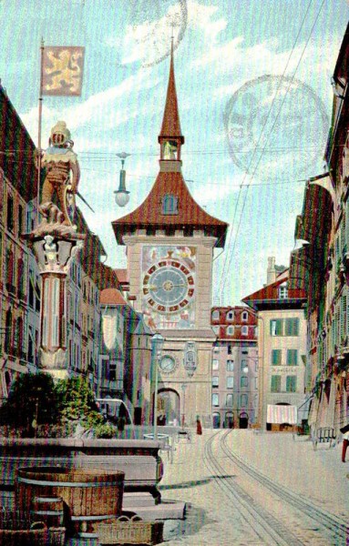 Bern, Zeitglockenturm & Bärenbrunnen Vorderseite