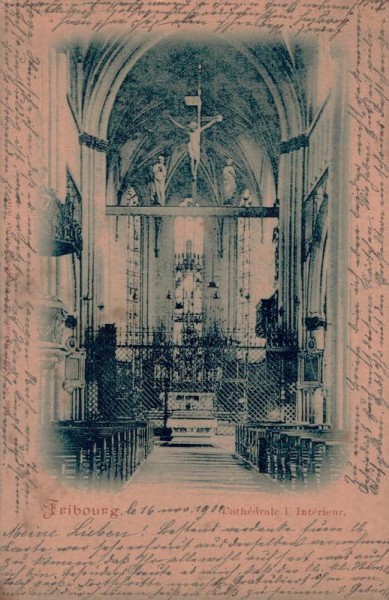 Fribourg. Cathédrale l`Intérieur. 1902 Vorderseite